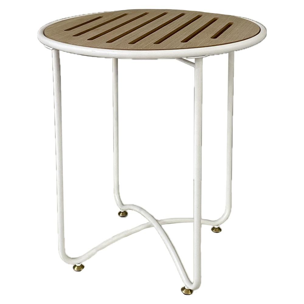 Tia 59548 Tavolino Round White Bamboo 42*42*47Cm - Bianco - Tavolini | Mikasa