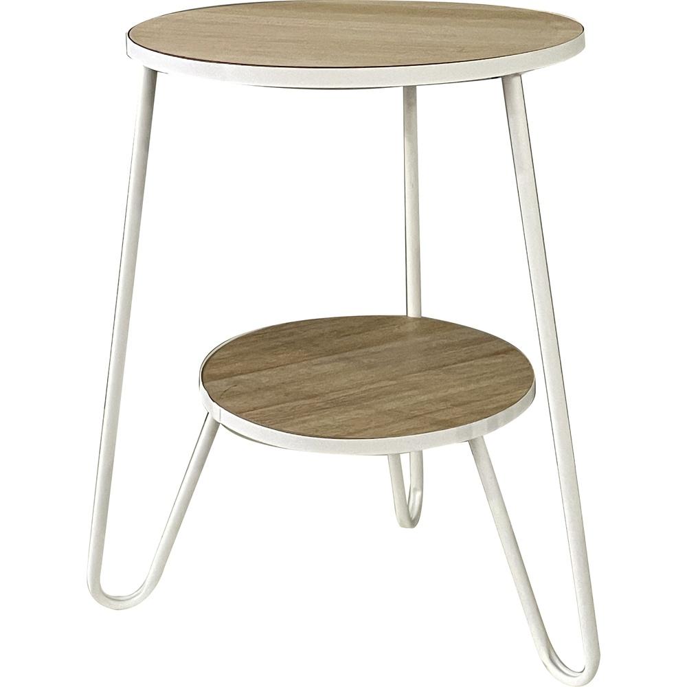 Tia 59556 Tavolino 2 Livelli White Wood 45*45*55,5Cm - Legno Bianco - Tavolini | Mikasa