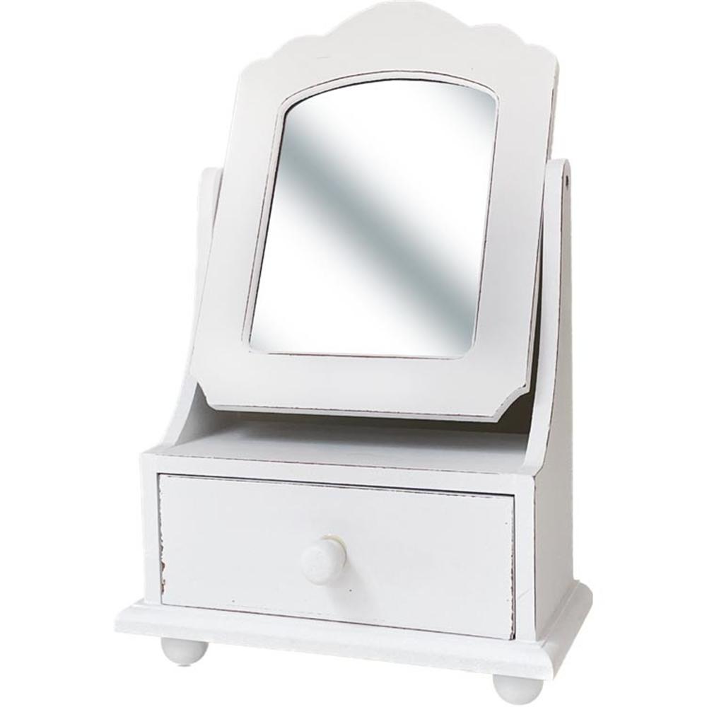 Tia 59579 Toeletta Con Specchio White 22*11*34Cm - Legno Bianco - Porta Gioie | Mikasa