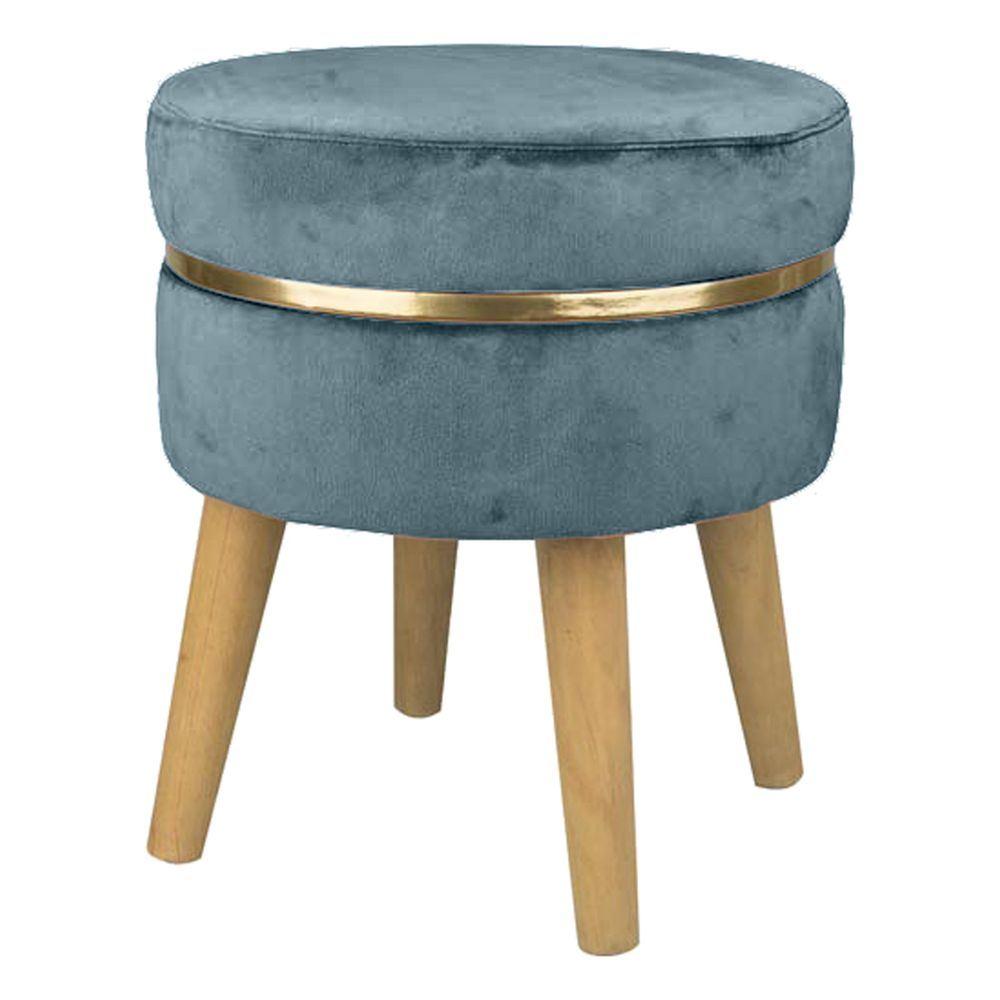 Tia 59746 Sgabello Sunshine Acquamarina 35*41,5Cm - Velluto Blu - Sgabelli | Mikasa