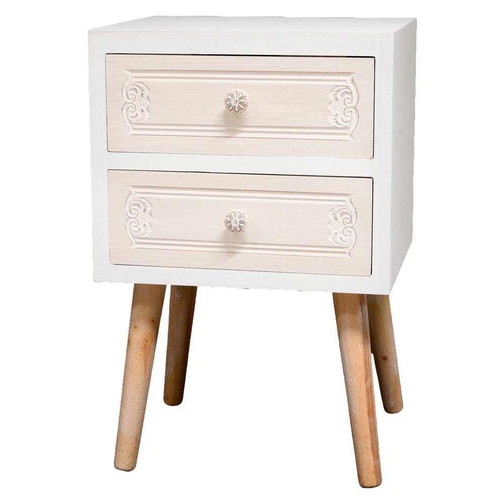 TIA 61934 Comodino Coventry 2 Cassetti 37*31*56Cm