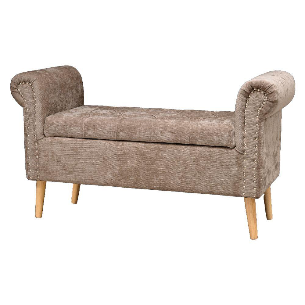 TIA 62216 Panca Impero Vogue Tortora 112*40*62Cm - Tessuto Tortora - Panchine | Mikasa