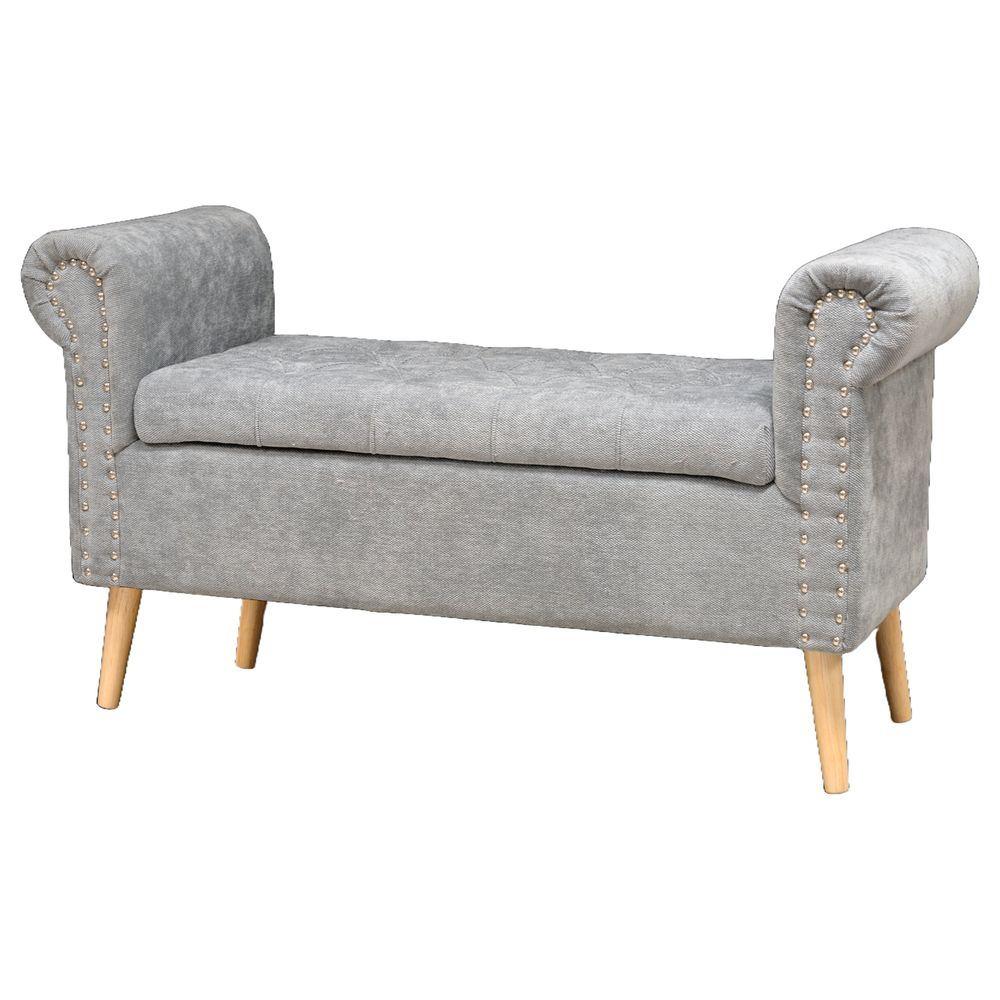 TIA 62217 Panca Impero Vogue Grigia 112*40*62Cm - Tessuto Grigio - Panchine | Mikasa