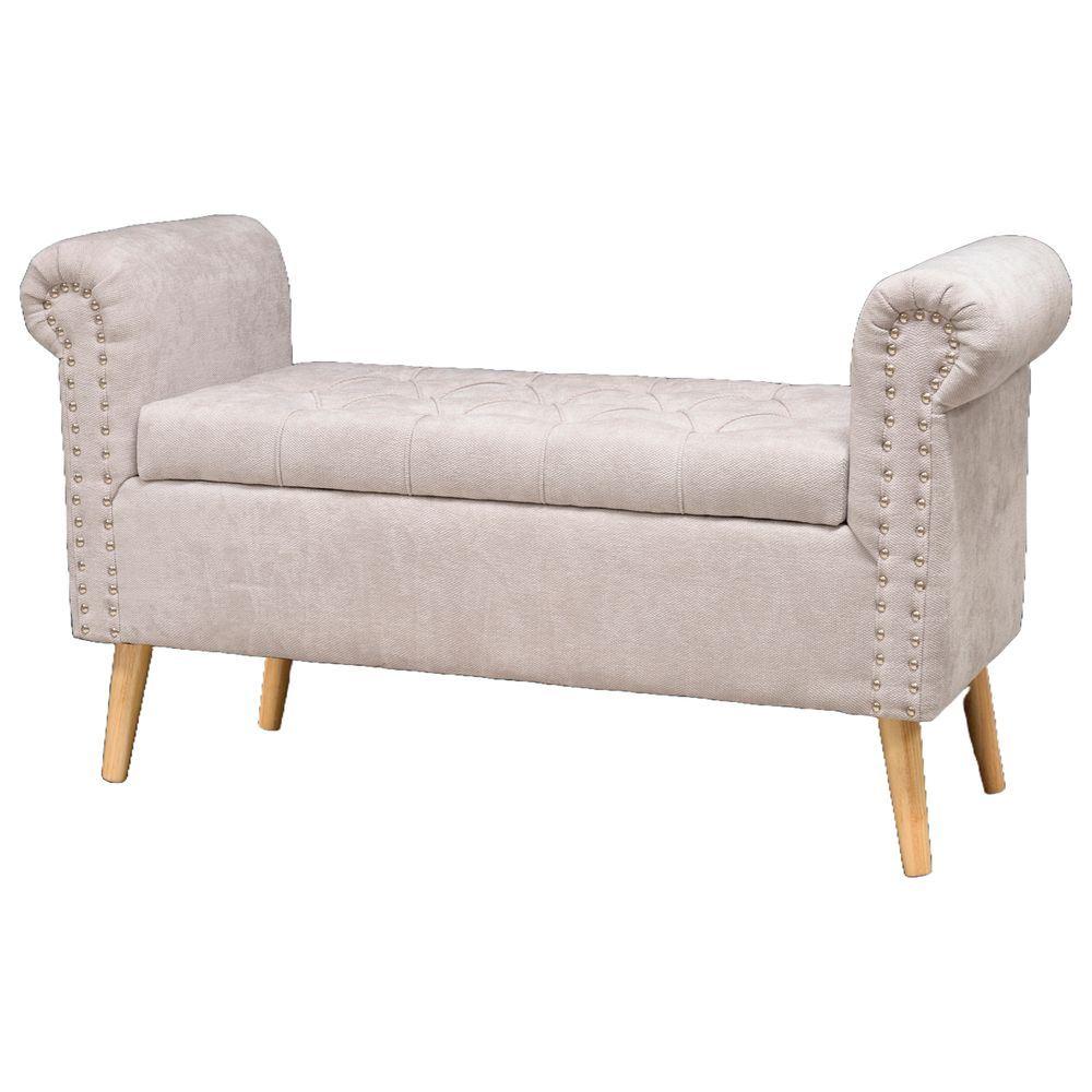 TIA 62218 Panca Impero Vogue Crema 112*40*62Cm - Tessuto Crema - Panchine | Mikasa