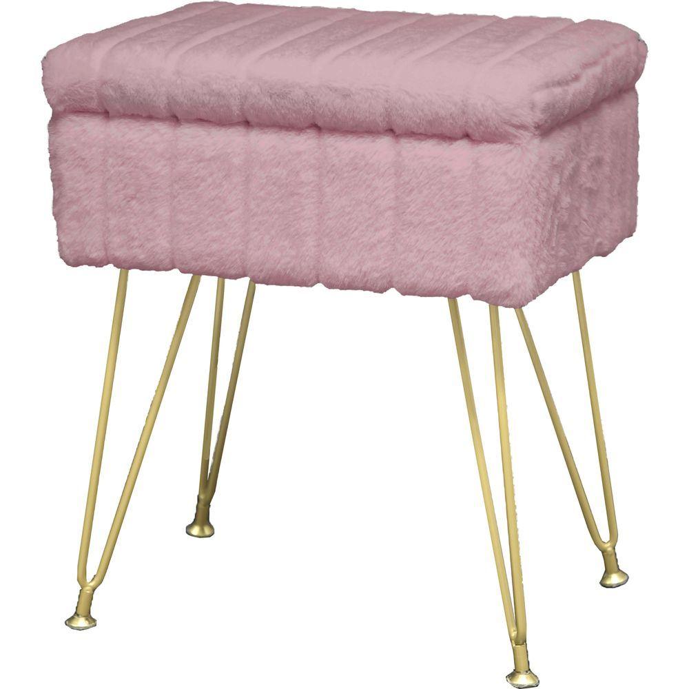 TIA 62349 Sgabello Soft Strisce Rosa Antico 40*30*47,5 - Rosa - Sgabelli | Mikasa