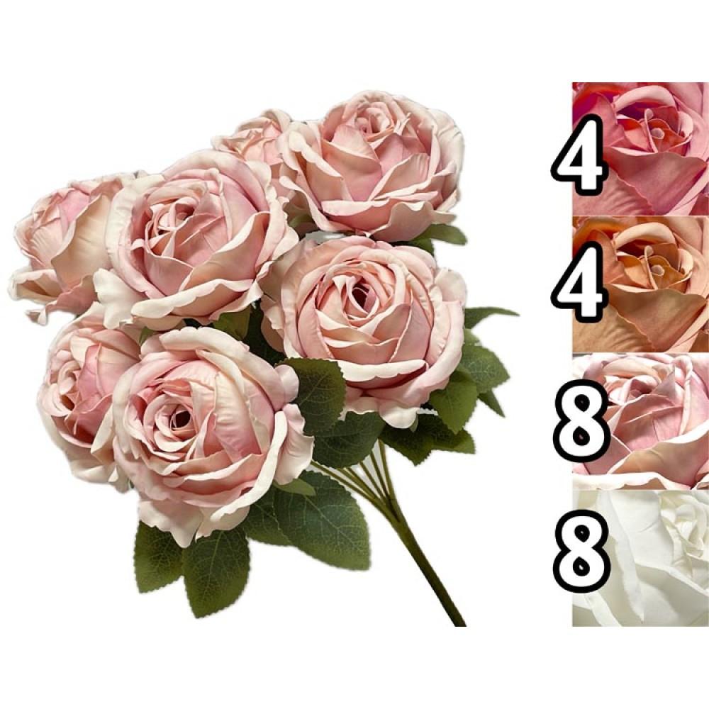 TIG 60509 Bush 7 Rose Glance H.37Cm 4 Ass.