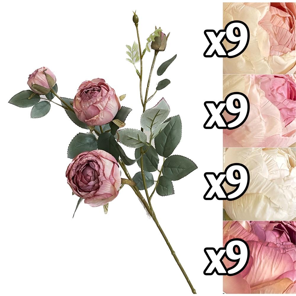 Tin 59868 Stelo Mini Peonie 4 Fiori 65Cm 4 Ass.