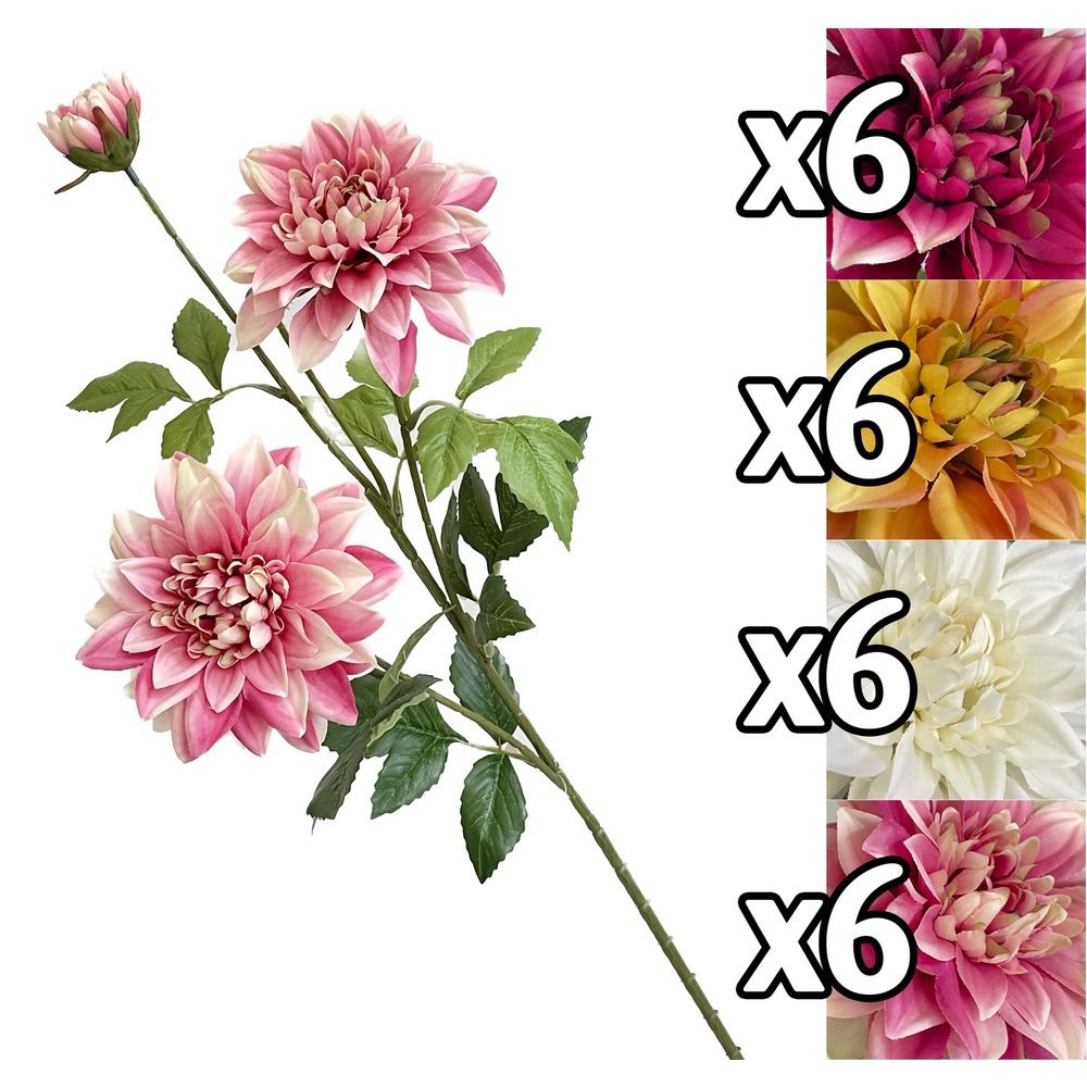 Tin 59872 Stelo Dalia 3 Fiori 68Cm 4 Ass. - Assortito - Fiori | Mikasa