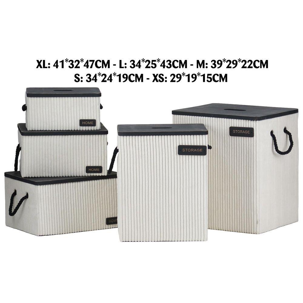 Ton 60828 Set 5 Contenitori Rett. Soft A Coste White