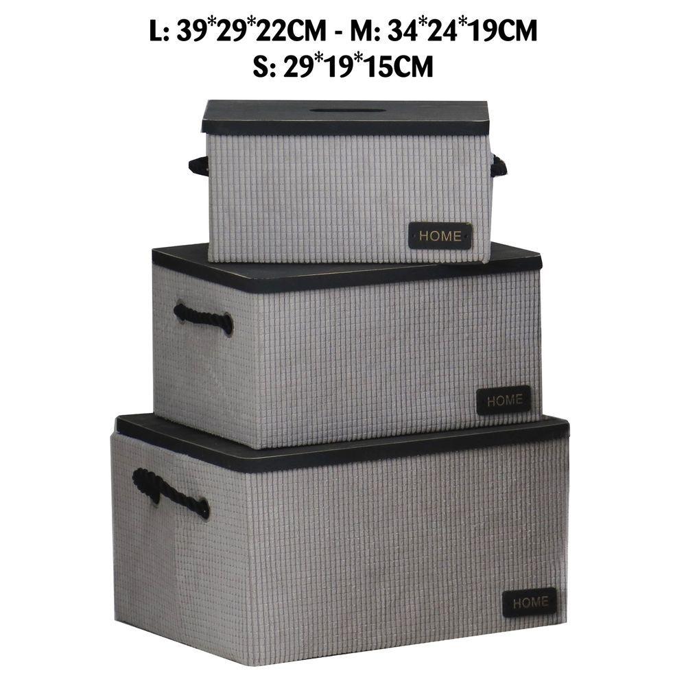 Ton 60849 Box Con Manici Grey/Black L 38,5*28,5*22Cm