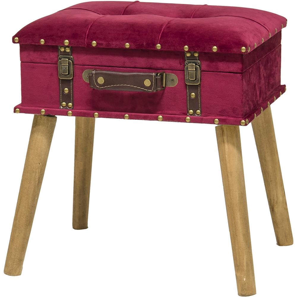 TOW 55205 SGABELLO VELVET BORDEAUX 40*32*44CM - Velluto Rosso - Sgabelli | Mikasa