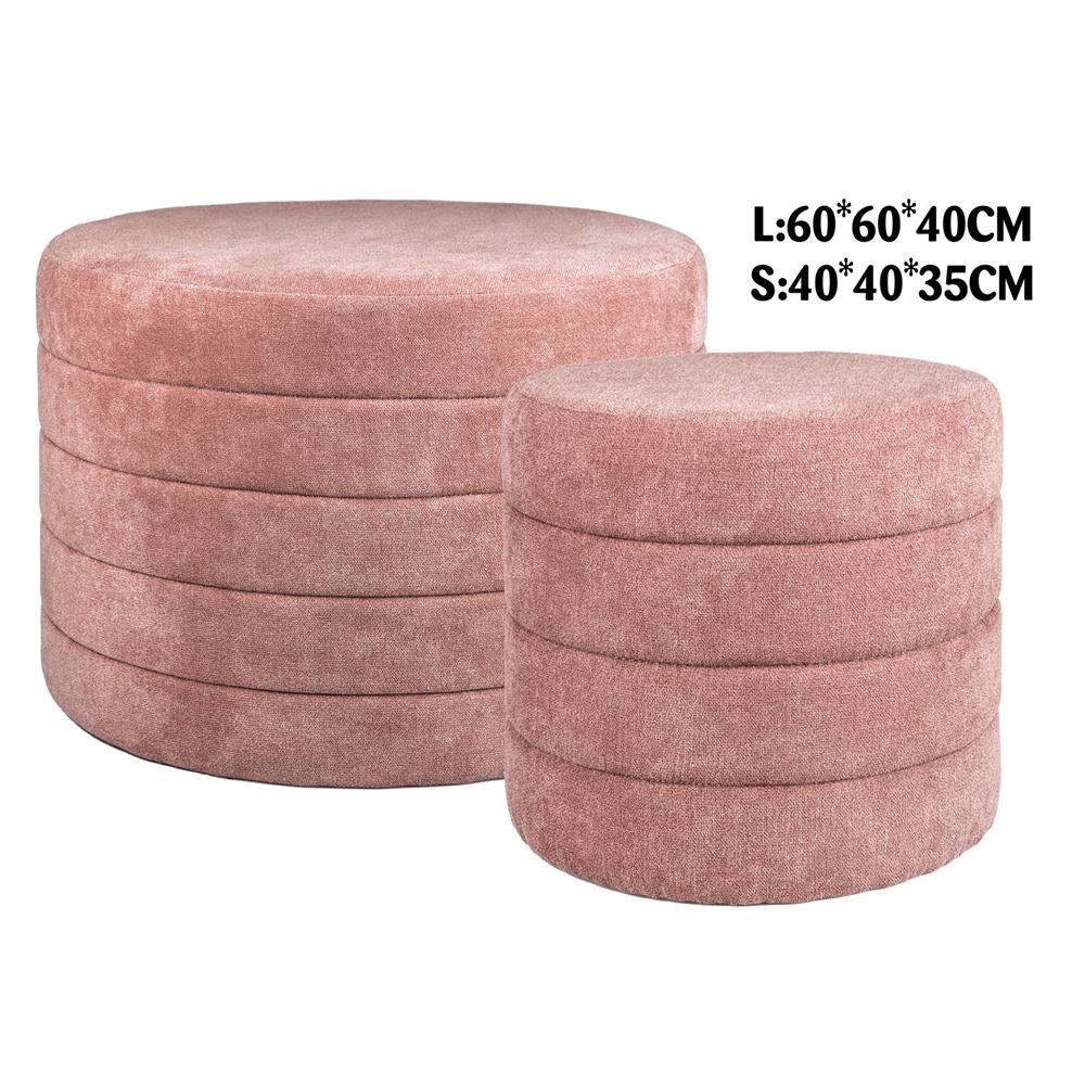 Tow 56284 S/2 Pouf Bilbao Ciniglia  Rosa Antico