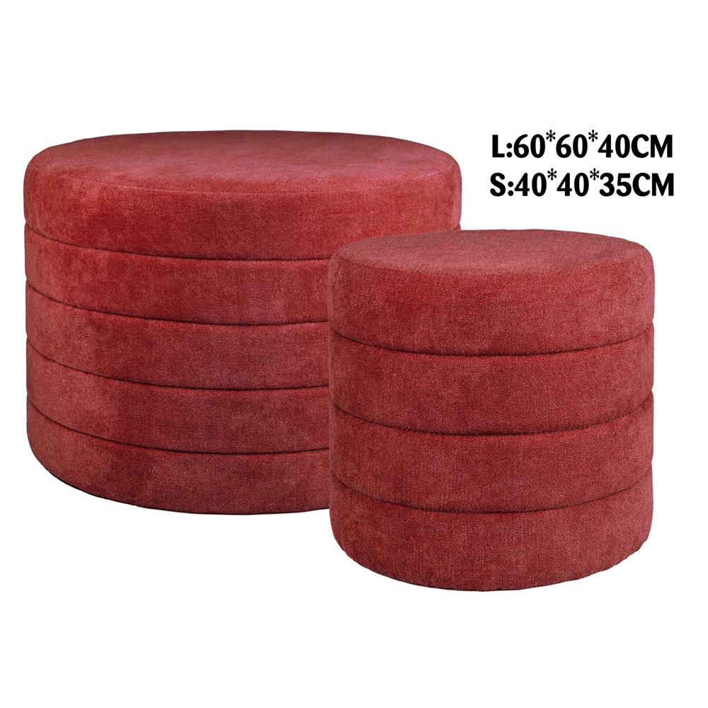 Tow 56285 S/2 Pouf Bilbao Ciniglia Rosso