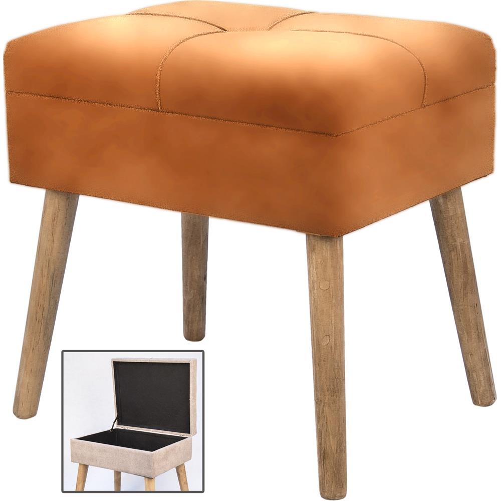 Tow 57164 Sgabello Contenitore Wonder Velluto Arancione 45*35*35Cm - Velluto Arancione - Sgabelli | Mikasa