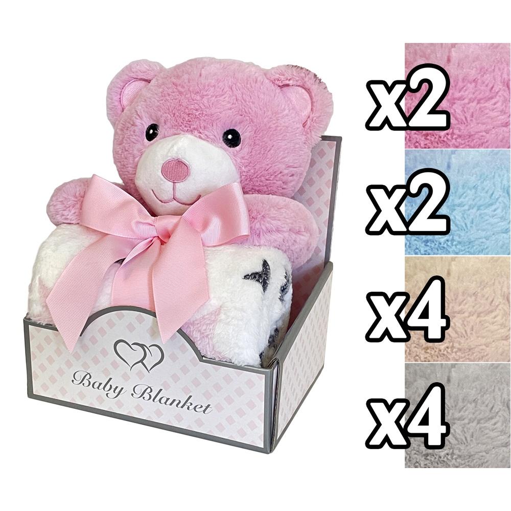 Toy 60282 Set Peluche Orsetto 24Cm + Lenzuolo 90*75Cm 4 Ass.