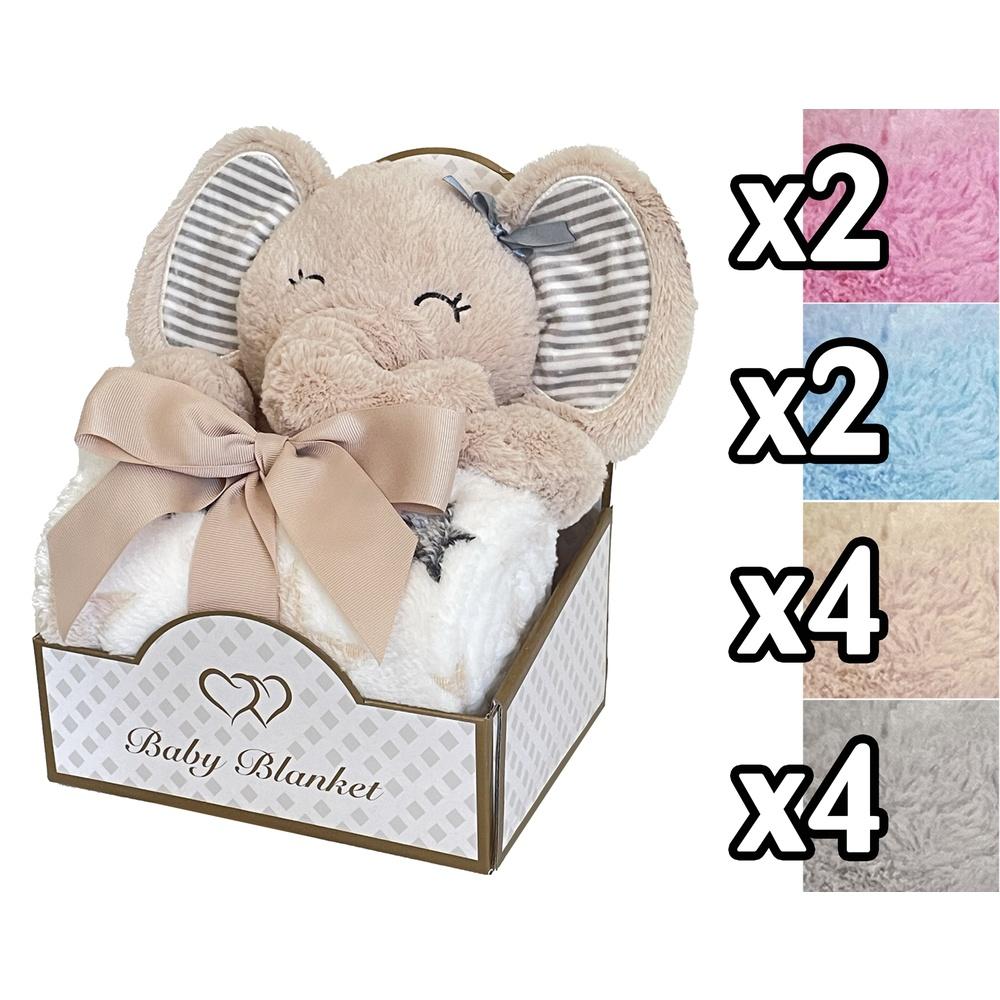 Toy 60284 Set Peluche Elefante 24Cm + Lenzuolo 90*75Cm 4 Ass.