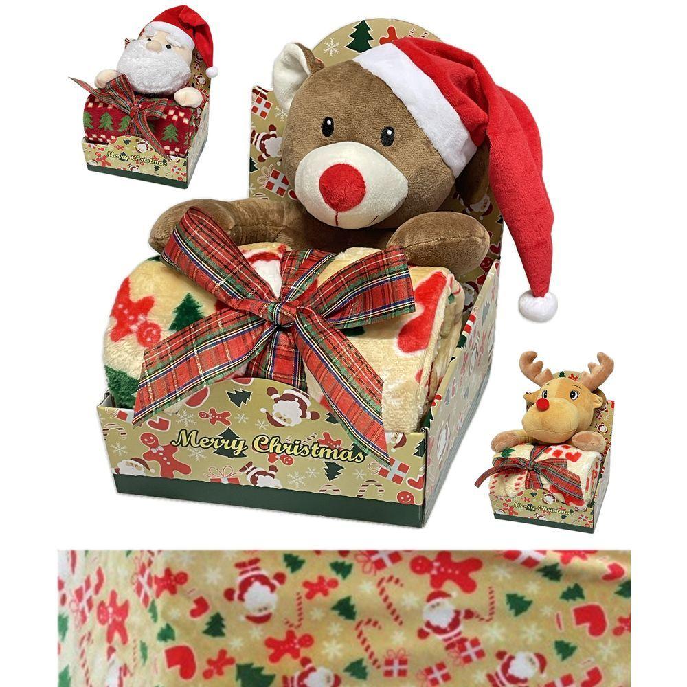 Toy 61319 Set Xmas Gift Box Peluche 24Cm + Copertina 90*75Cm 3 Ass.