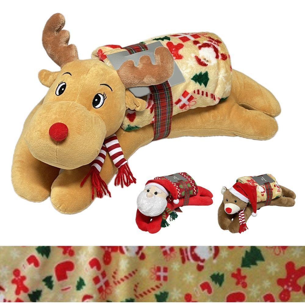 Toy 61322 Set Xmas Cuscino 48Cm + Copertina 90*75Cm 3 Ass.