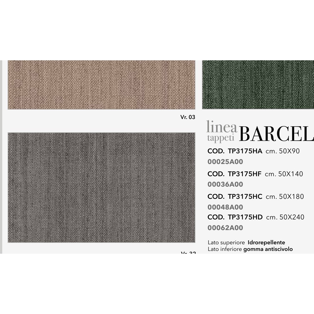 Tappeto Barcellona Antiscivolo Cm.50X180 Grigio 32