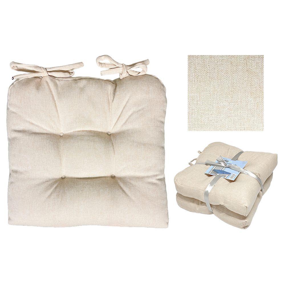 Tpe 61534 Set 2 Cuscini Da Seduta Crema 2 X 40*40*10Cm - Tessuto Crema - Cuscini | Mikasa