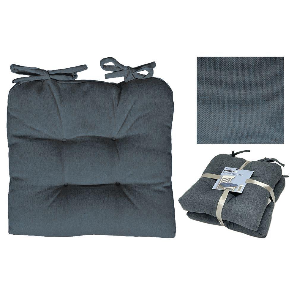 Tpe 61537 Set 2 Cuscini Da Seduta Blu Scuro 2 X 40*40*10Cm