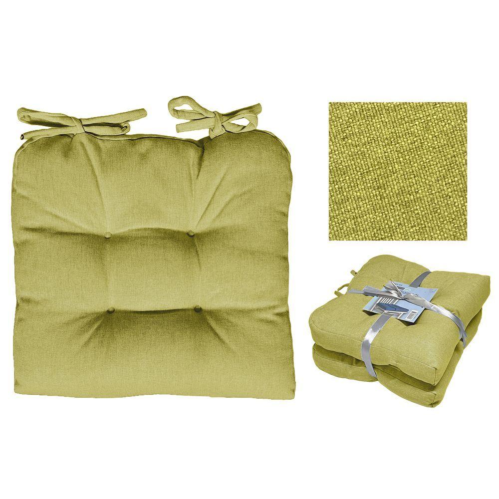 TPE 62225 Set 2 Cuscini Da Seduta Verdi 2 X 38*38*8Cm
