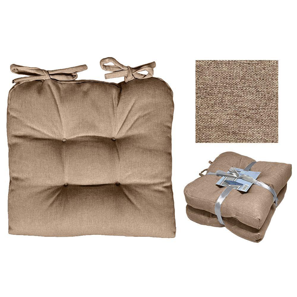 TPE 62226 Set 2 Cuscini Da Seduta Tortora 2 X 38*38*8Cm