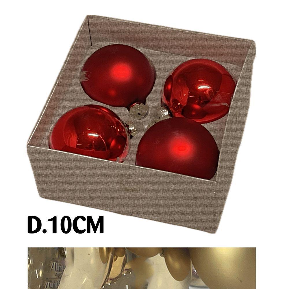 Uan 60936 Conf. Nature X4 Sfere Vetro Xmas D.10Cm Oro