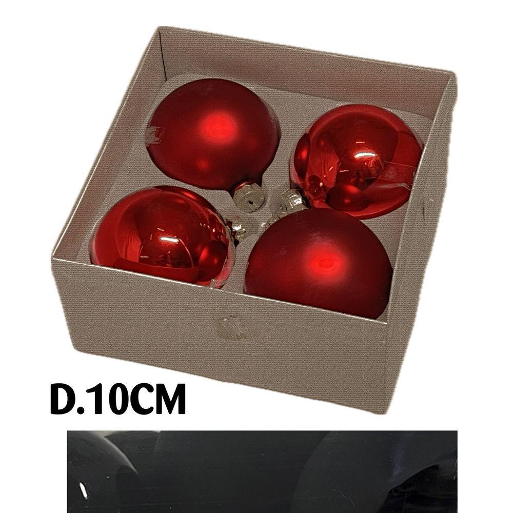 Uan 60943 Conf. Nature X4 Sfere Vetro Xmas D.10Cm Nero