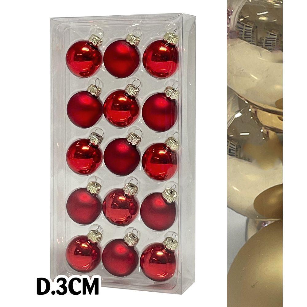 Uan 60958 Conf. Sheer X15 Sfere Vetro Xmas D.3Cm Oro