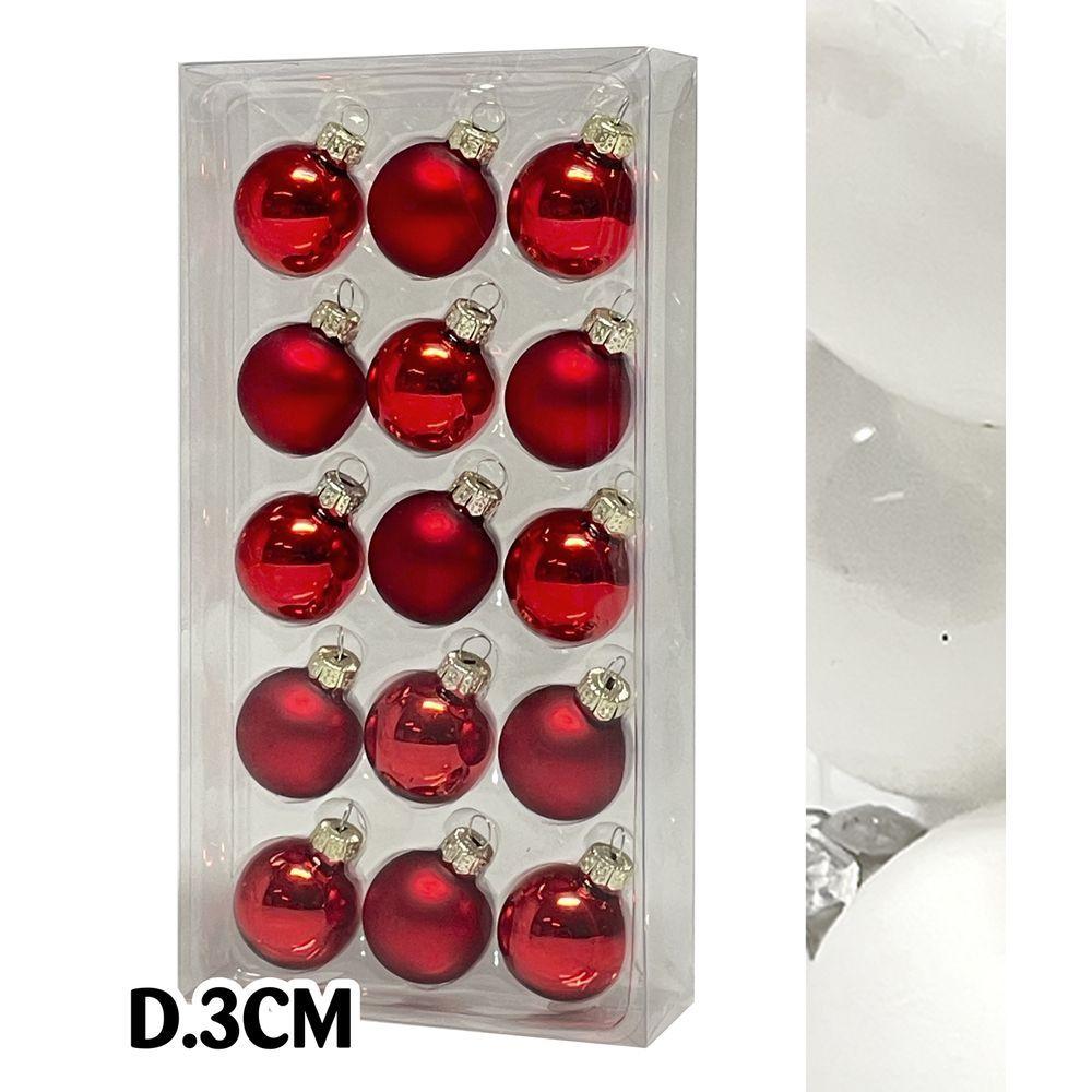 Uan 60964 Conf. Sheer X15 Sfere Vetro Xmas D.3Cm Bianco
