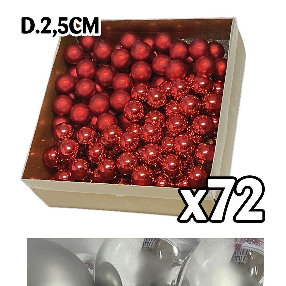 Uan 61066 Conf. Nature X72 Sfere Vetro Xmas D.2,5Cm Argento