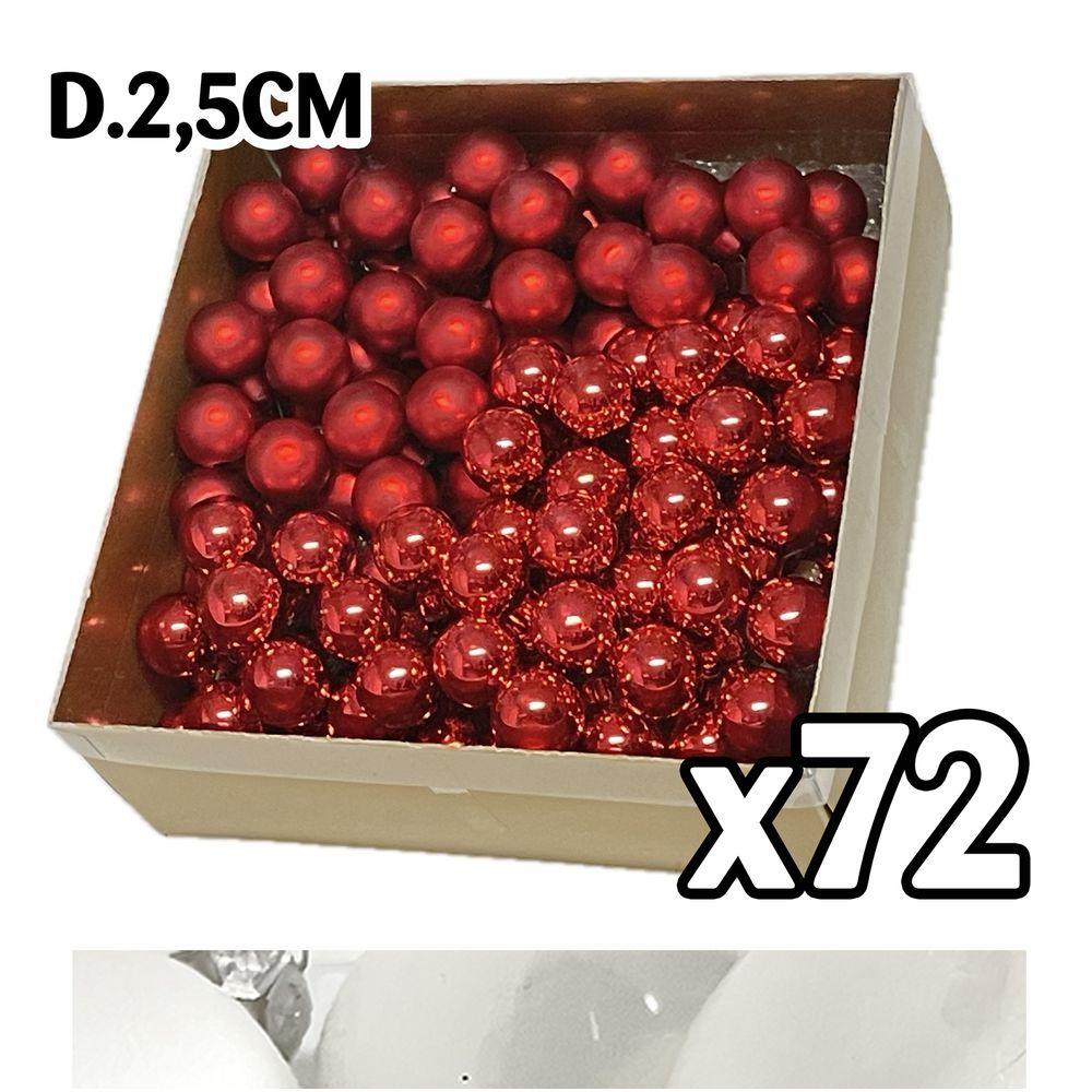 Uan 61067 Conf. Nature X72 Sfere Vetro Xmas D.2,5Cm Bianco