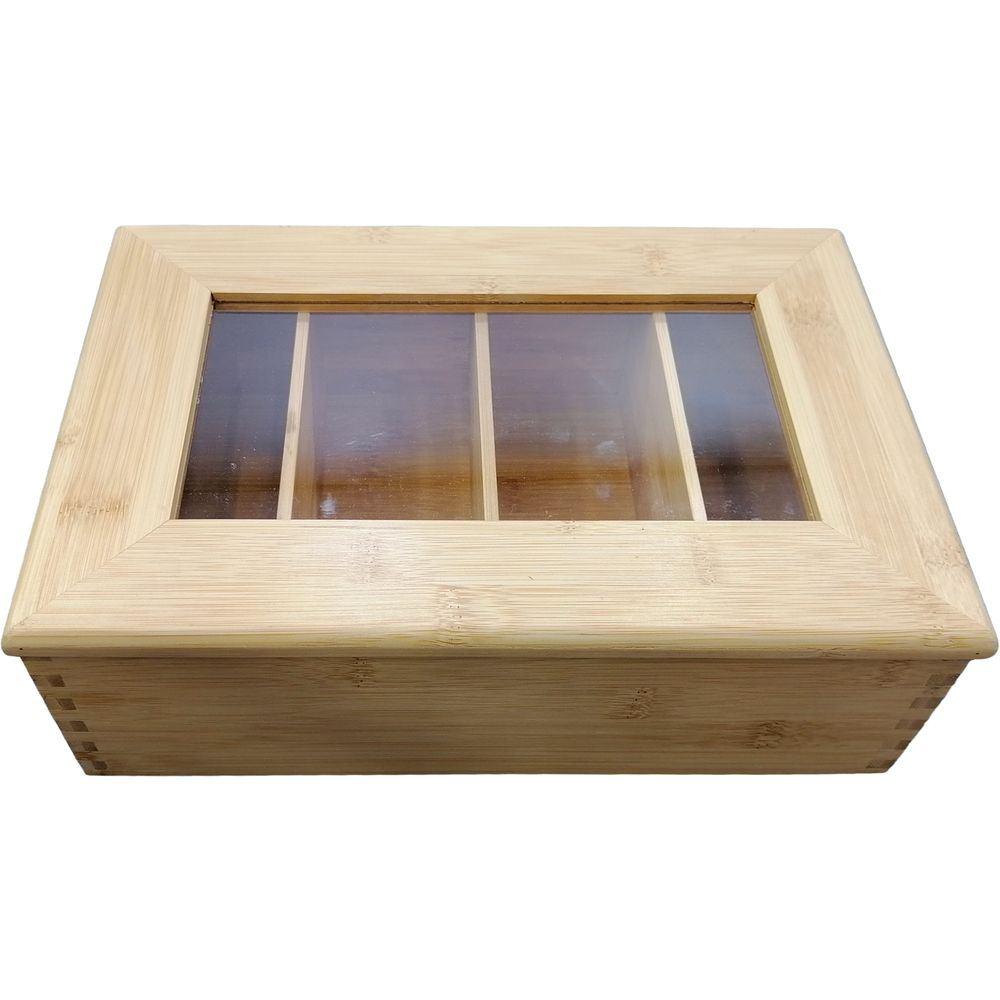 UIS 62503 Porta Tè 4 Scomparti Bambu 30*20*8Cm - Porta The | Mikasa