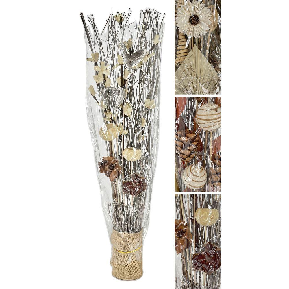 VAC 62433 Bouquet Decorativo Da Terra Rami E Fiori Secchi 90Cm 3 Ass.