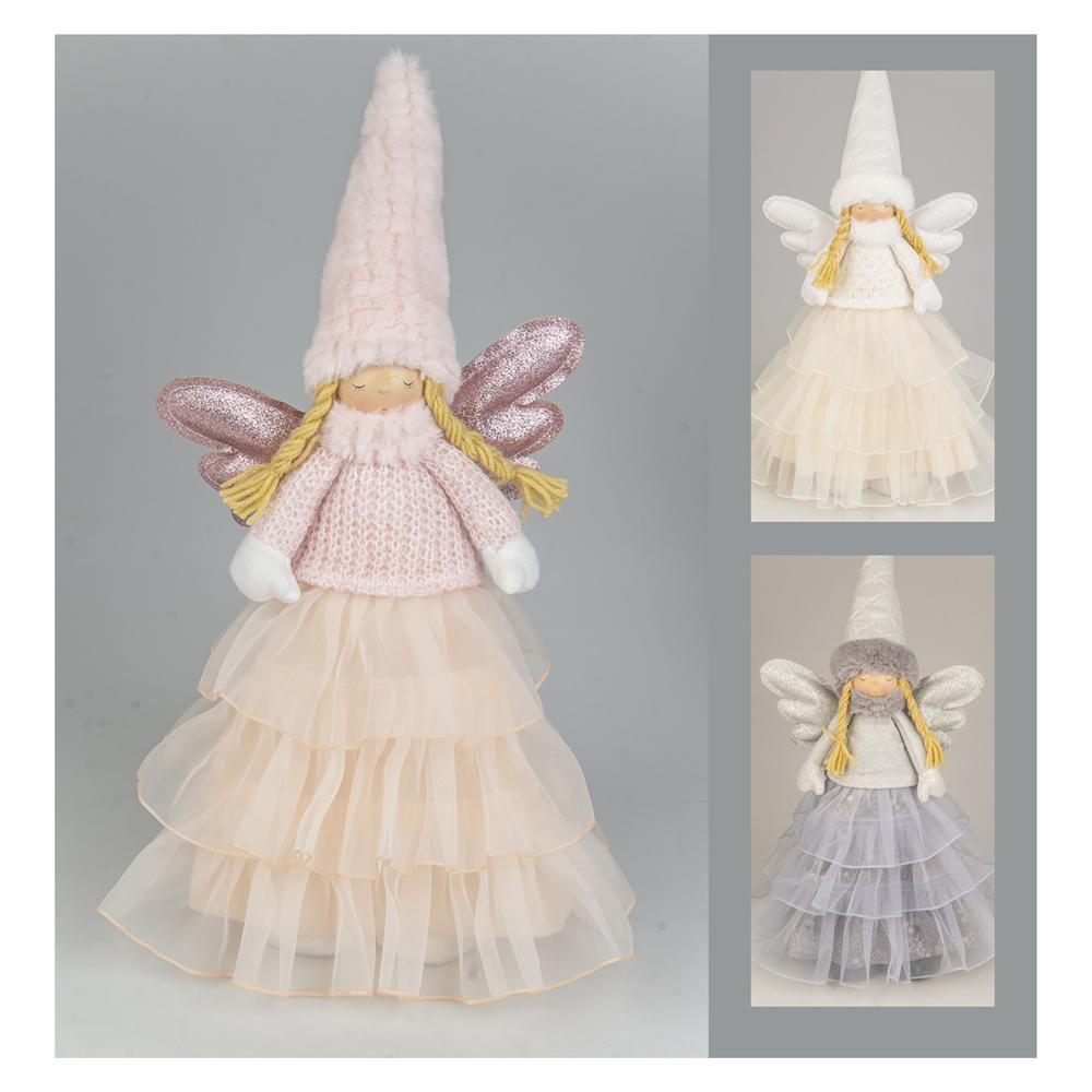 Vis 57628 Deco Fatina Natale 22*10*48Cm 3 Ass.