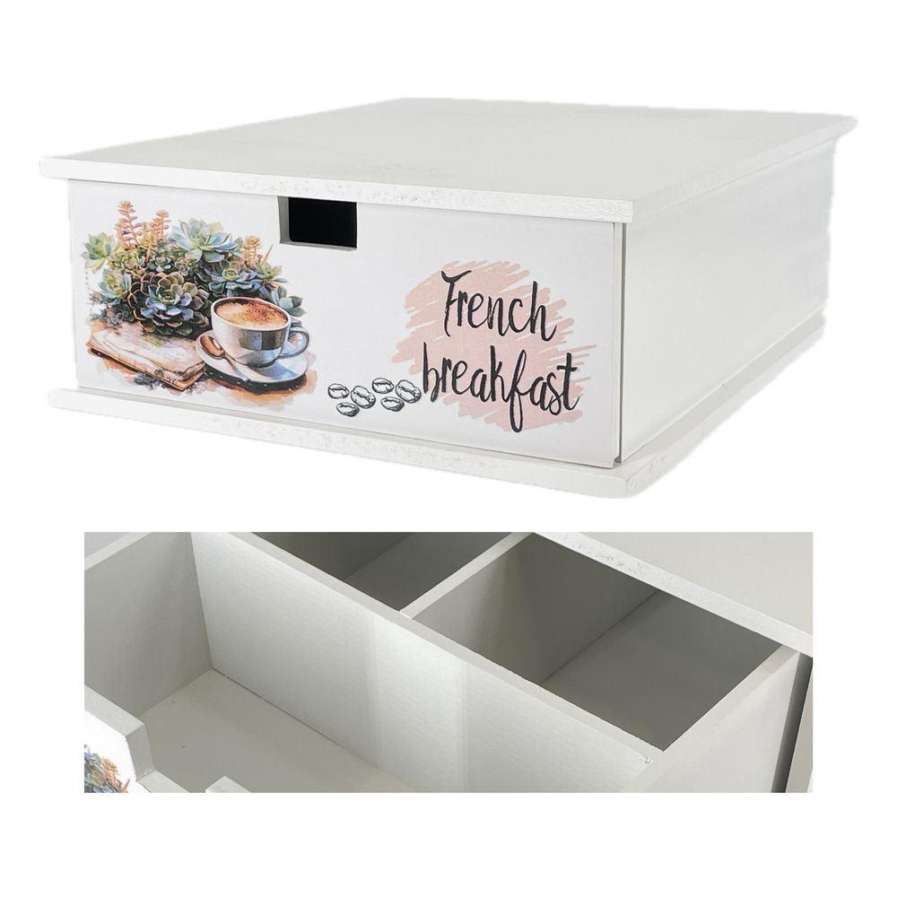 Wes 61812 Box Per Macchina Del Caffe' Con Scomparti Succulenta 33*27*11Cm - Legno - Porta Cialde | Mikasa