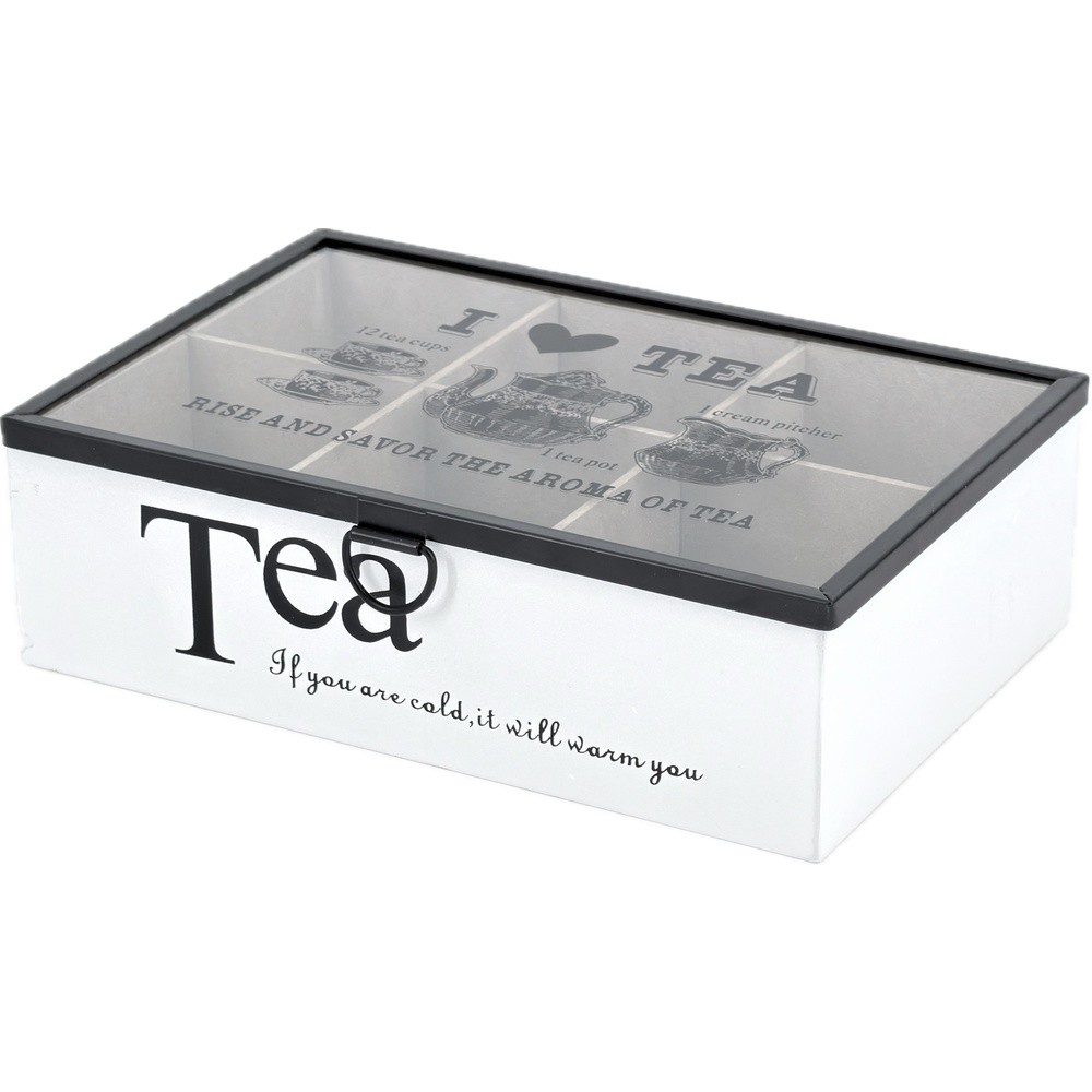 WES 63092 Porta Te' 6 Scomparti I Love Tea White 24*16,7*7Cm - Bianco - Porta The | Mikasa