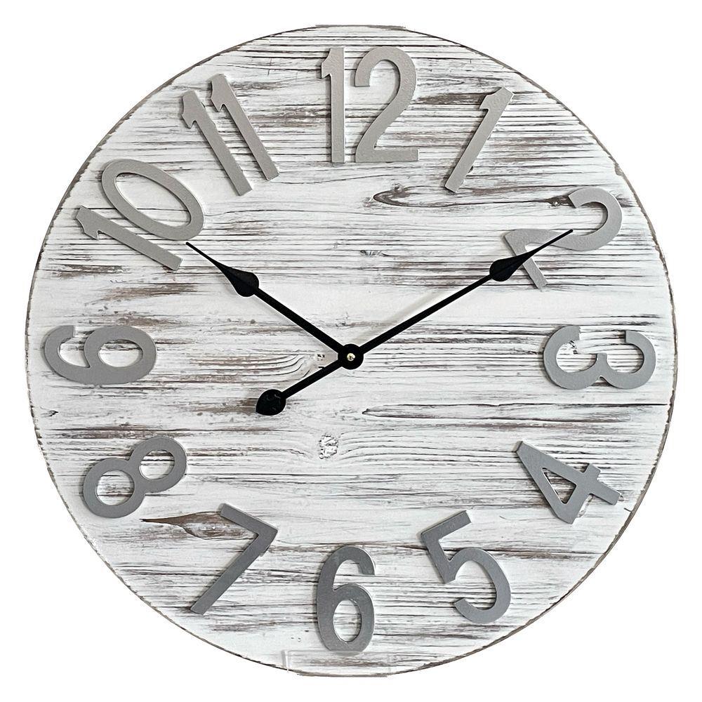 Wim 59818 Orologio Wall Clock Bianco/Silver 59,5Cm