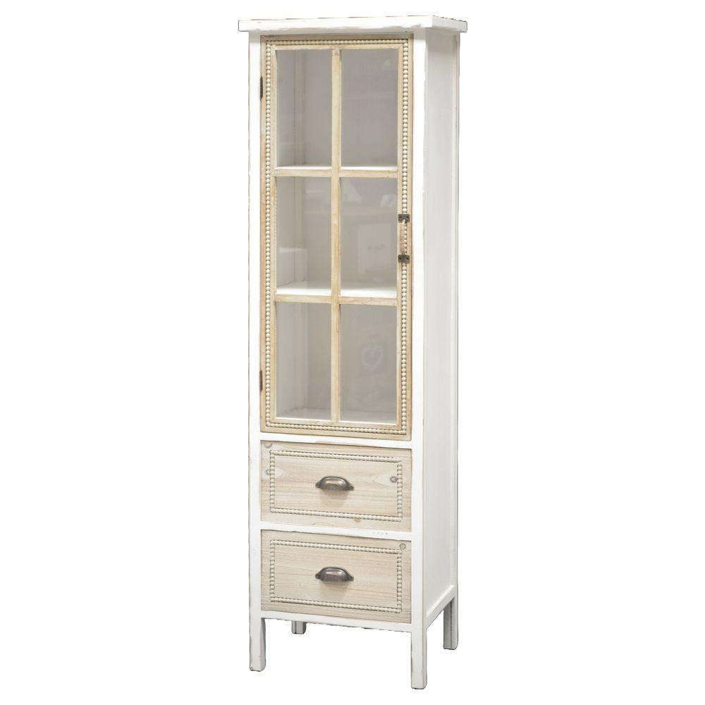 WOT 61986 Vetrina 2 Cassetti Cottage 48*35*160Cm