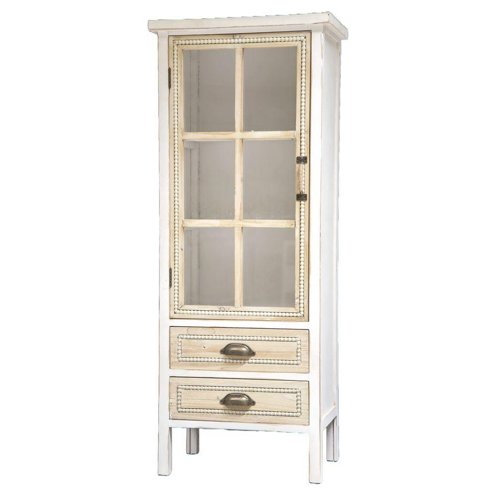 WOT 61987 Vetrina 2 Cassetti Cottage 48*32*120Cm