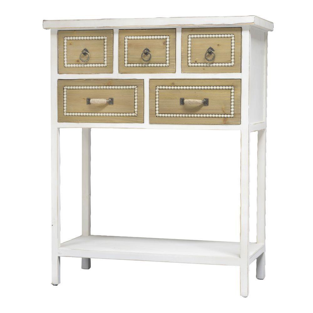 WOT 61988 Consolle 5 Cassetti Cottage 75*35*93Cm