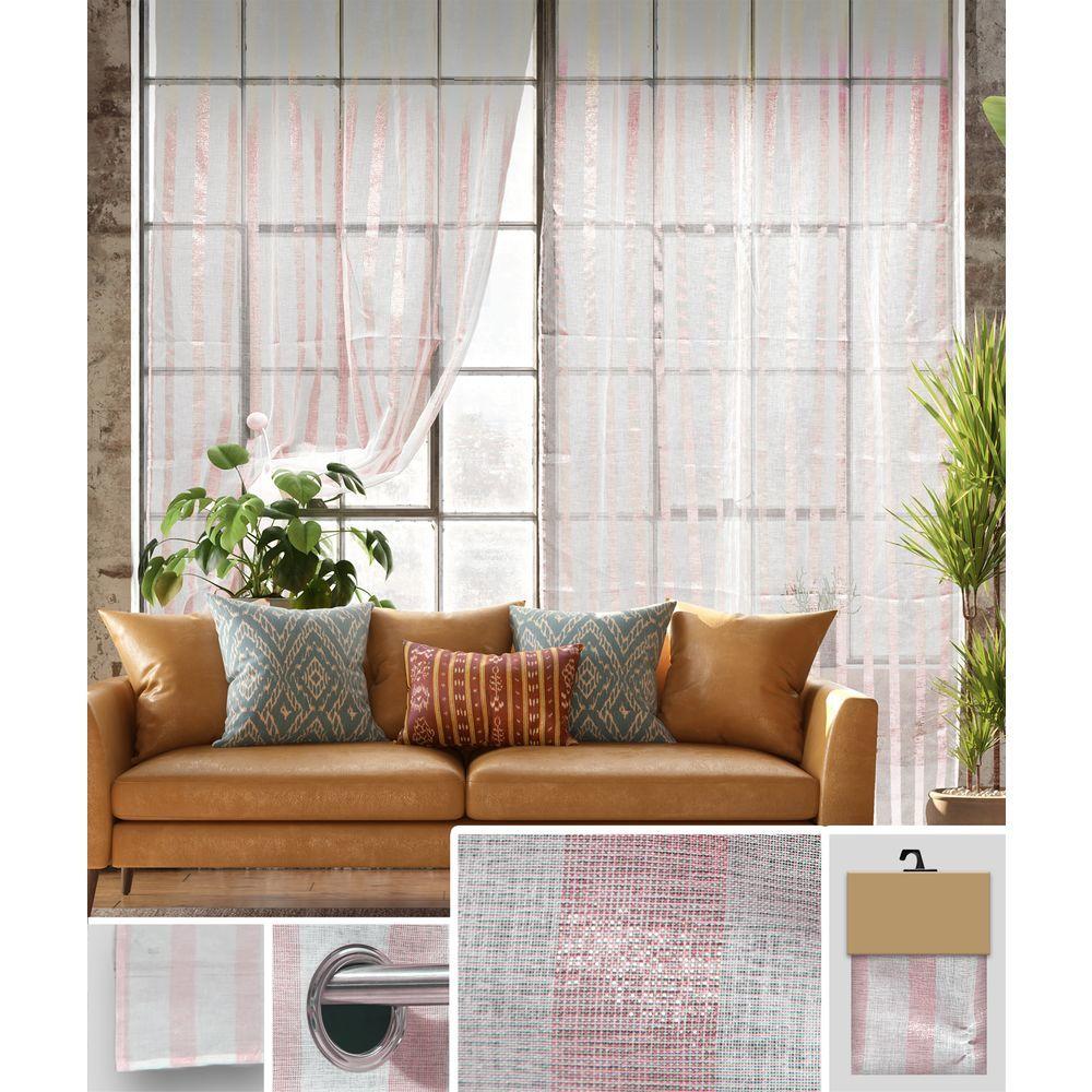 Yan 61857 Tenda Sabrina Pink/White 140*280Cm