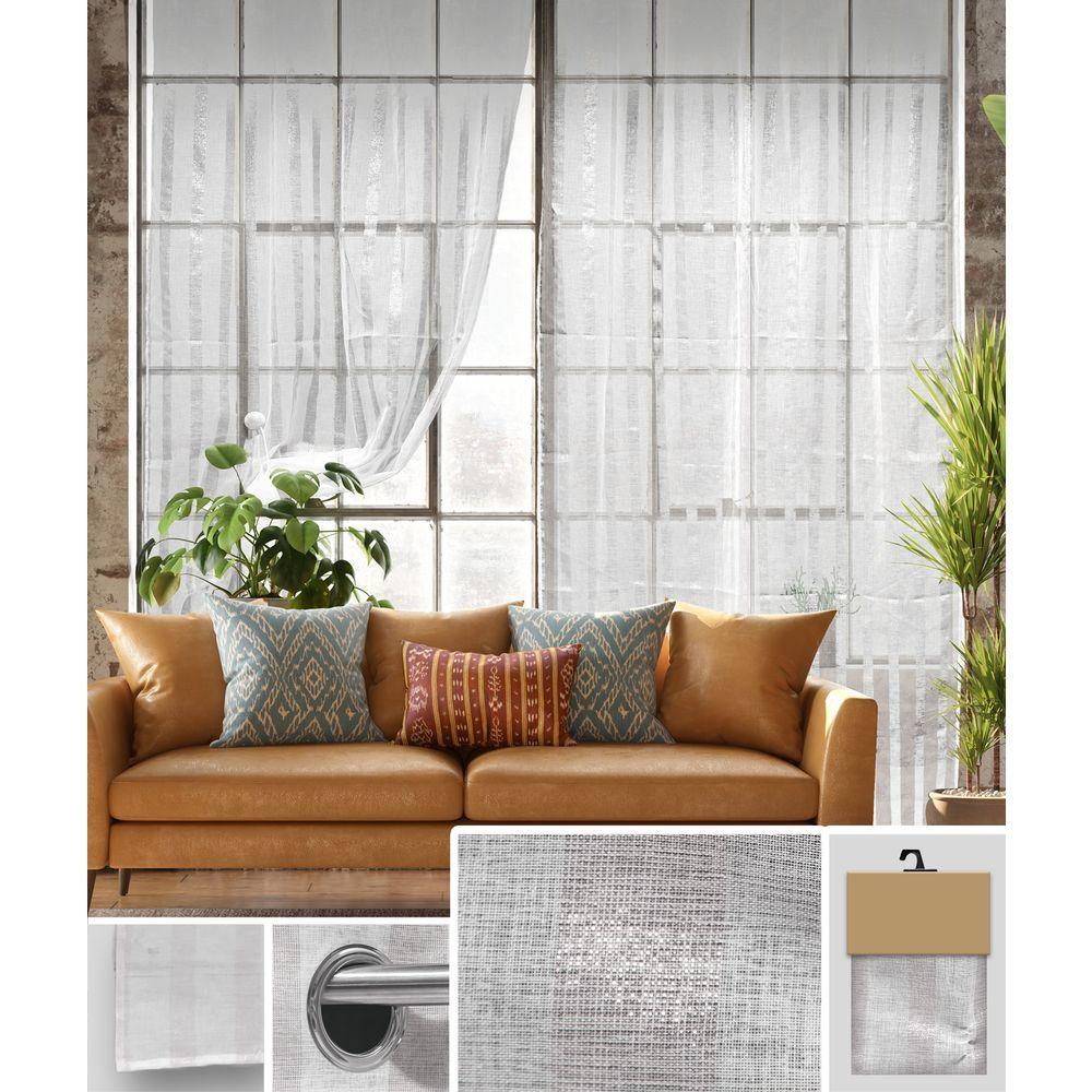 Yan 61858 Tenda Sabrina Silver/White 140*280Cm