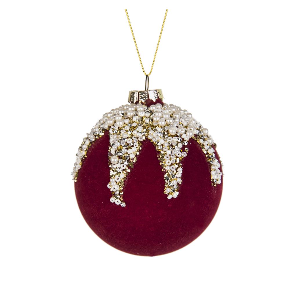 Yuj 56772 Sfera Vetro Velvet Bordeaux D.8Cm