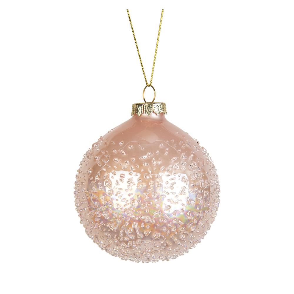Yuj 56845 Sfera Vetro Perline Rosa D.10Cm