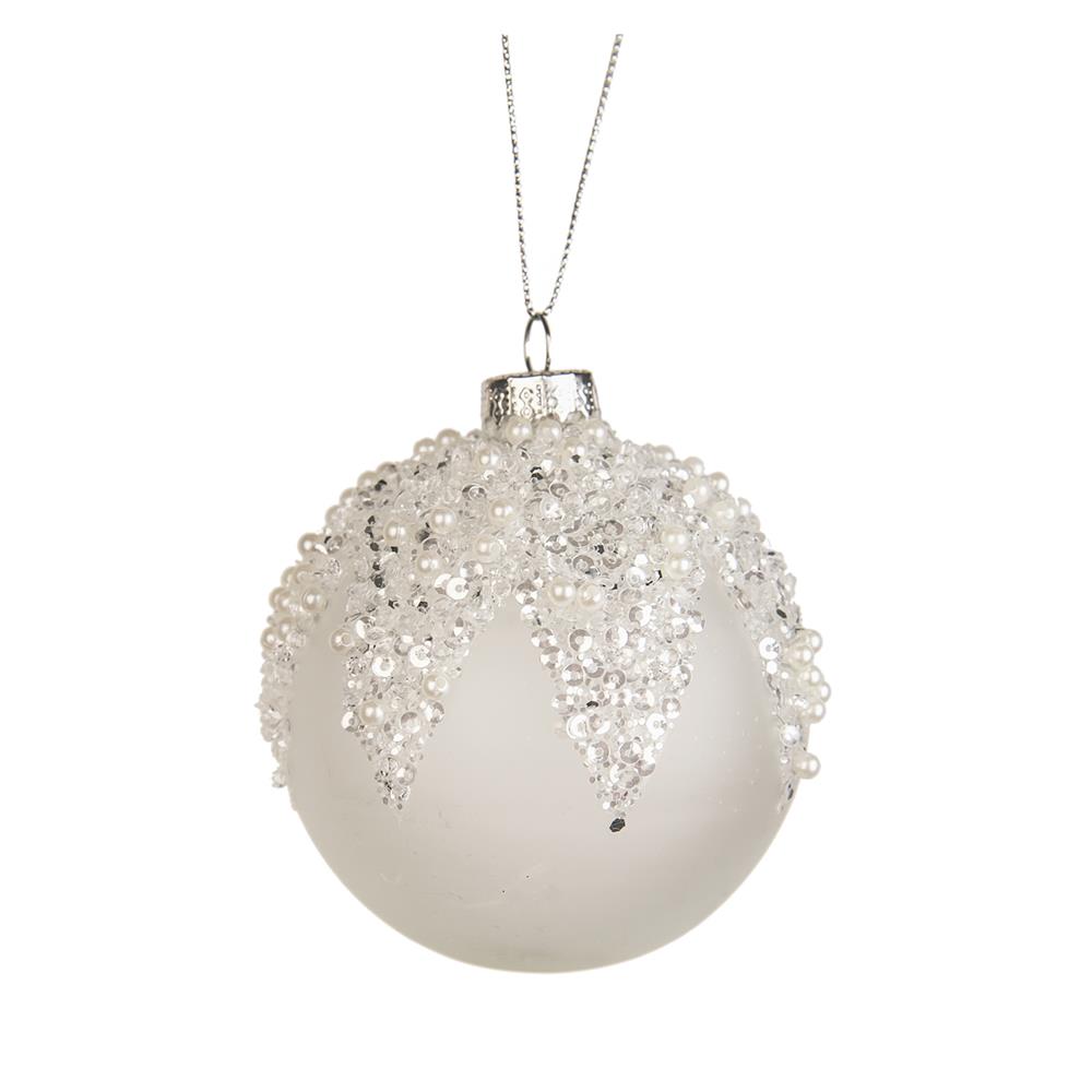 Yuj 56869 Sfera Vetro Cascata Bianca D.10Cm