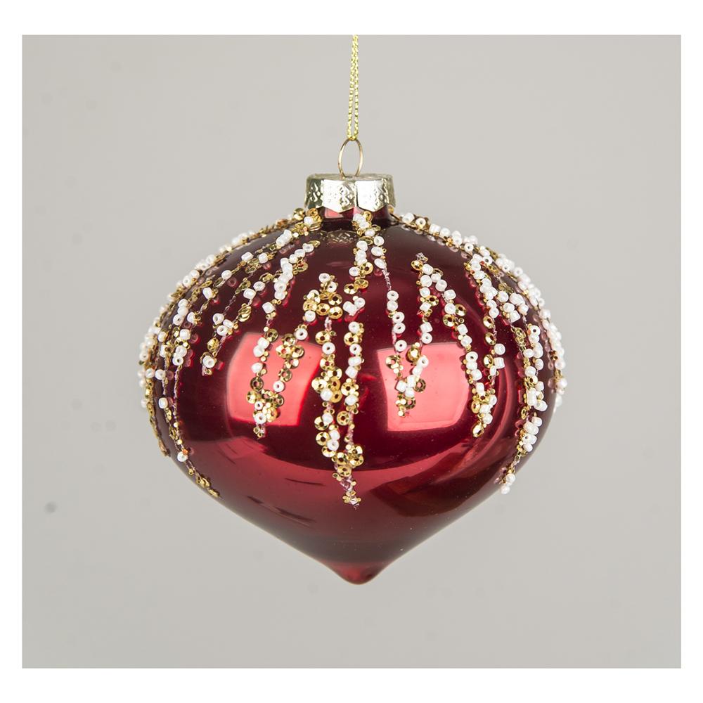 Yuj 57788 Sfera Vetro Cipolla Rossa Cascata D.8Cm