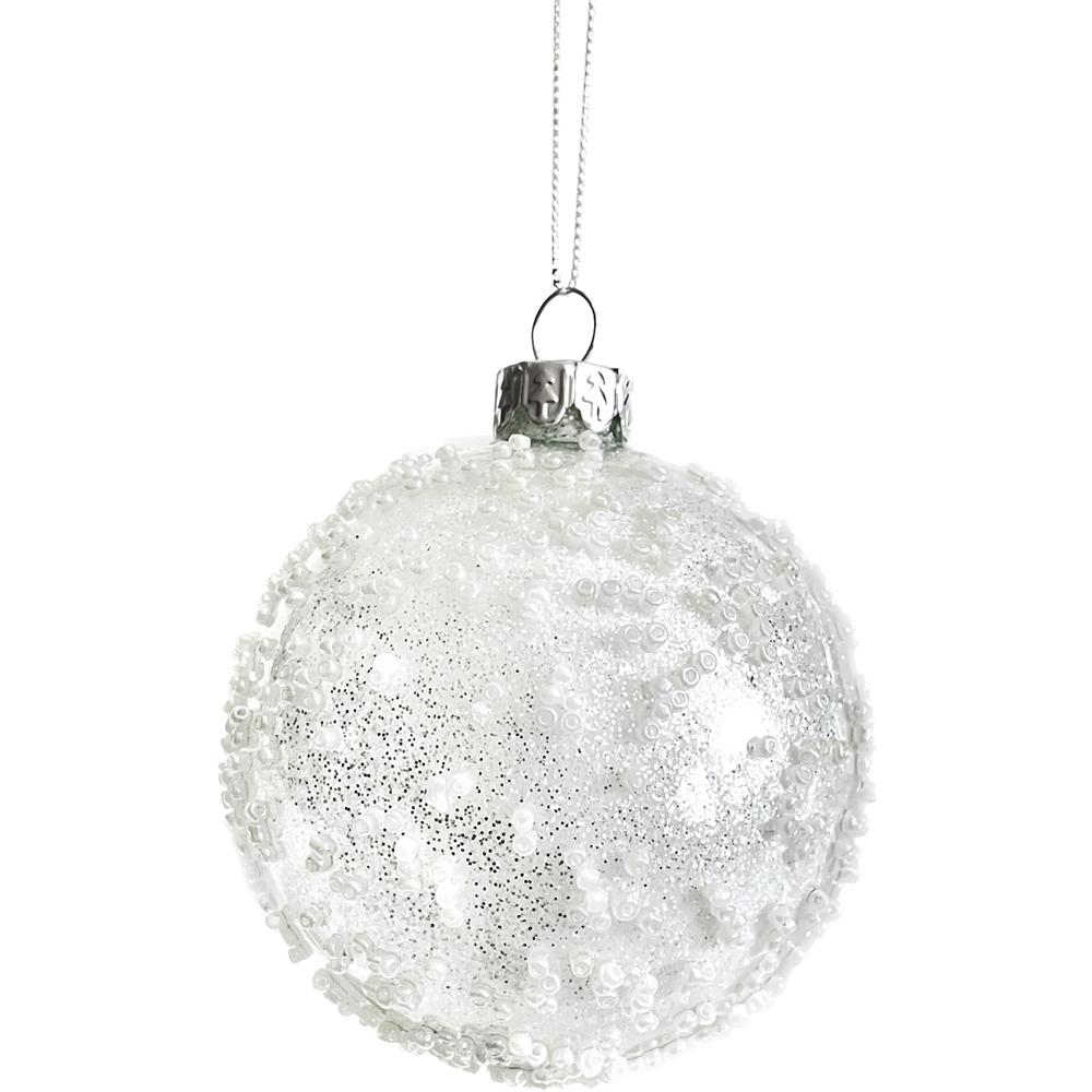 Yuj 59175 Sfera Vetro White Perline Tonda 8Cm