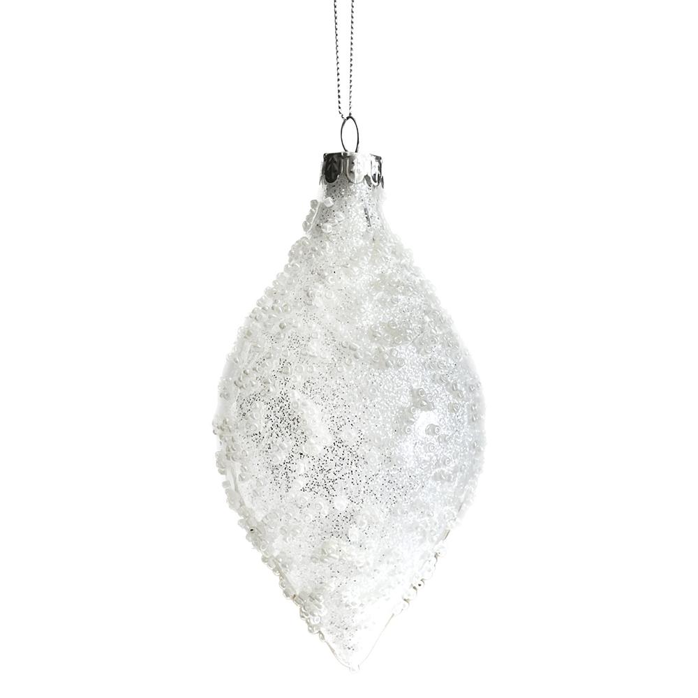 Yuj 59177 Sfera Vetro White Perline Goccia 8Cm